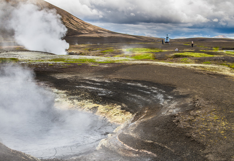 Tour en helicóptero aguas termales Islandia