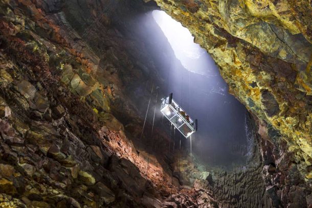 Dentro del volcán Islandia