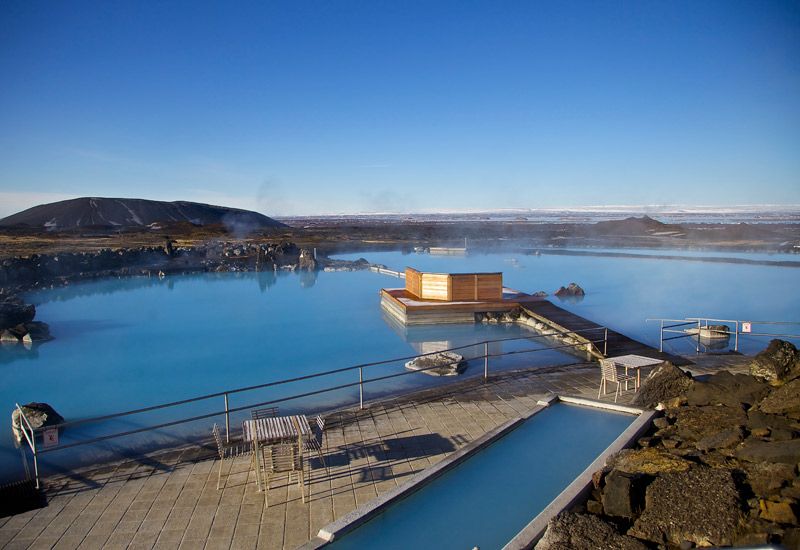 Vista desde los baños Mývatn